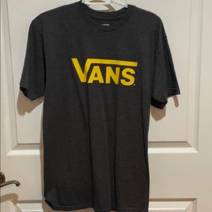 Vans gray T-shirt with yellow logo on chest